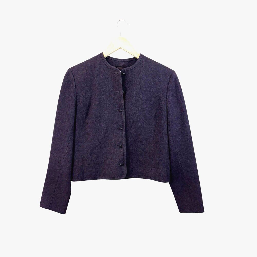 Vintage Pendleton Small Crop Wool Button Jacket Top Lined Purple USA Womens READ